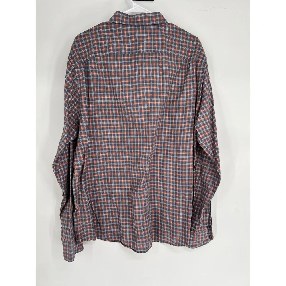 Faherty Mens Reddish Blue Gray Plaid Button Up Long Sleeve Cotton Shirt XL - Picture 9 of 15